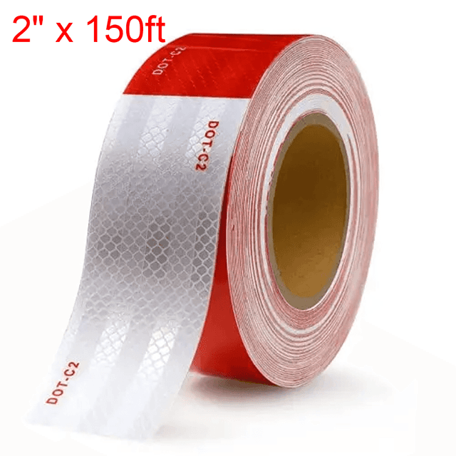 TEMU Dot-c2 Reflective Safety Tape: 2" X 150ft Red/white High Visibility For Trailers, Outdoor, Cars, Trucks - Apply To Rear