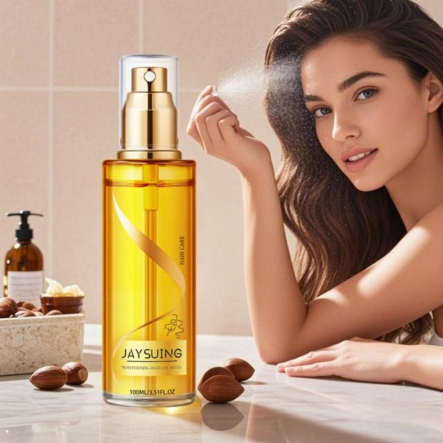 TEMU Thermal Protection Essential Oil Hair Spray With Glycerin, Castor Oil And Argan Oil For Color-treated Frizzy Hair, Nourishes And Hair Nourishes And Looks