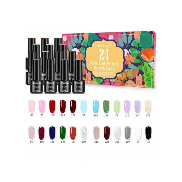 TEMU 24 piezas de juego de esmalte de uñas en gel, kit de de esmalte de uñas de gel estético, Gel de de uñas líquido de larga duración, para de uñas personal y manicura de salón
