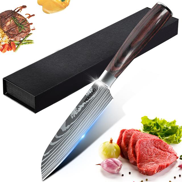 TEMU de Cocina, de Cocina Profesional Duradero de Acero Inoxidable con de Carbono, de Chef Multiusos Estilo Asiático para el Hogar y la Cocina con Mango Ergonómico ( de 5 Pulgadas).
