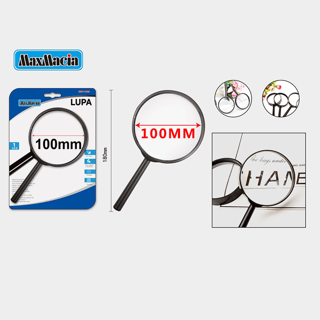 TEMU Lupa de 100mm - Lente óptico de - Mango ergonómico - Ideal para lectura y manualidades