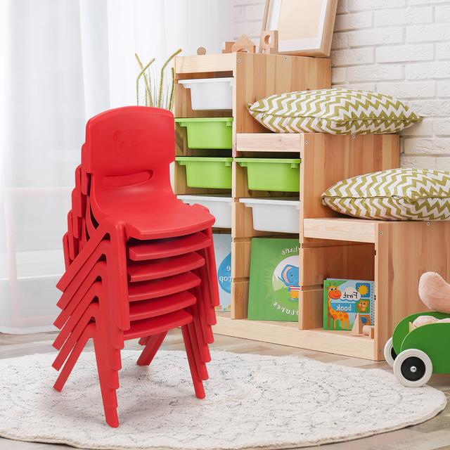 TEMU Costway 6-pack Kids Plastic Stackable Classroom Chairs Indoor/outdoor Kindergarten Red