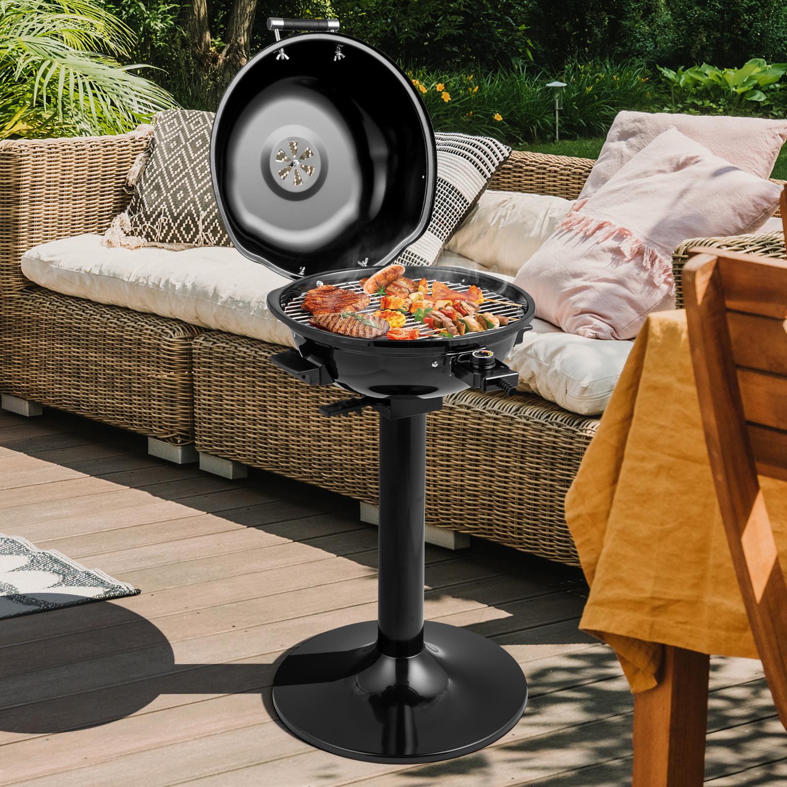 TEMU Costway 1500w Electric Grill, Outdoor Bbq Grill For 15-serving, Electric Barbecue Grill For Indoor & Outdoor Use, Portable Stand Bbq Grill For Patio/ Balcony/ Kitchen/ Garden