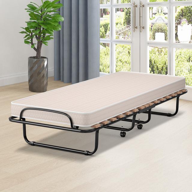TEMU Costway‌ Portable Folding Guest Bed With Thick Memory Foam Mattress & Sturdy - Ideal For Adults & Kids, , 75" X 32"