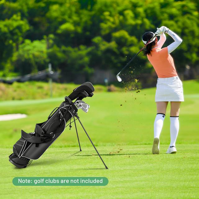 TEMU Costway Golf Stand Bag, 4 Way Top Dividers Golf Club Bag W/4 Zippered Pockets, Cooler Bag, Dual Shoulder Strap, Rain Hood, Umbrella Holder, Lightweight Portable Golf Bag W/ Stand For