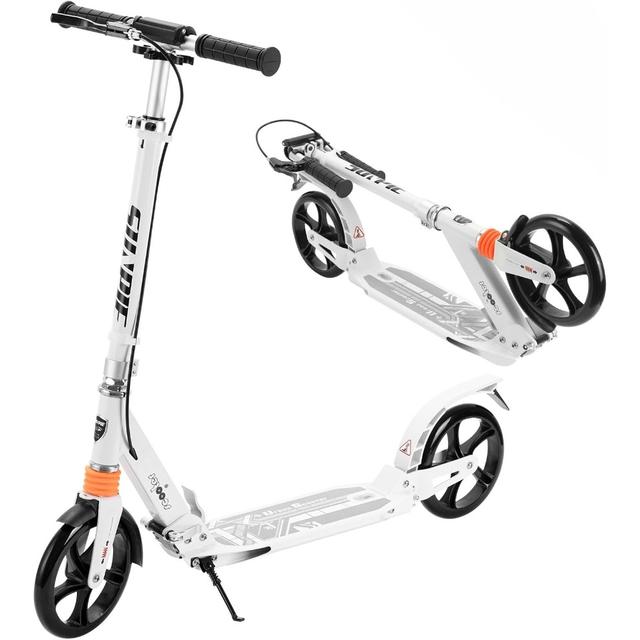 TEMU 3段階調節可能 折りたたみ式 クーター 8インチタイヤ フット/ハンドブレーキ 子供/大人用 黒 白 2色 誕生日 プレゼント ギフト包装選択可能