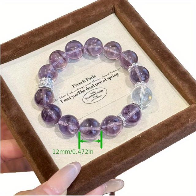 TEMU トな女性用紫と白のルブレスレット ホワイトジルコニア, 結婚式, デー, 音ティバル 人工ルブレスレット ゆかた パーティー