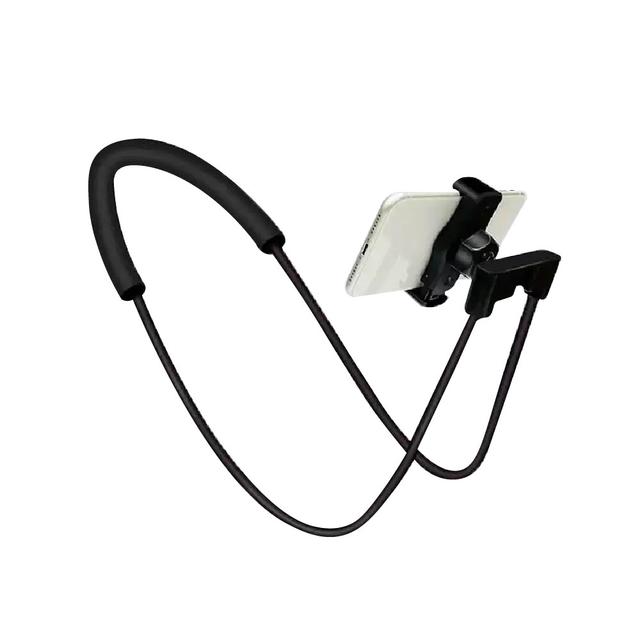 TEMU 首掛け式 携帯スタンド ブラック タンド タブレットスタンド 車載 卓上 アーム スマホホルダー 360°回転 角度調整可能