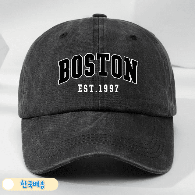 TEMU 빈티지 보스턴 야구모자 남여공용 BOSTON 레터링 볼캡 캡 모자 유니섹스 캐주얼모자