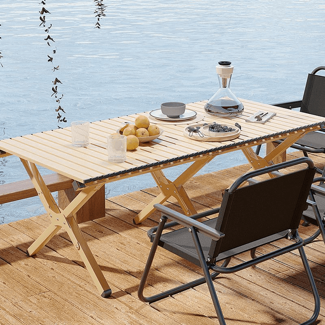 TEMU 캠핑 테이블 접이식 계란말이 테이블 튼튼한 삼각 프레임 미끄럼 방지 다리 수납 가방 포함 캠핑 해변 피크닉 뒷마당 바비큐 야외 파티에 이상적인 캠핑 테이블 추석선물 할로윈선물 크리스마스선물