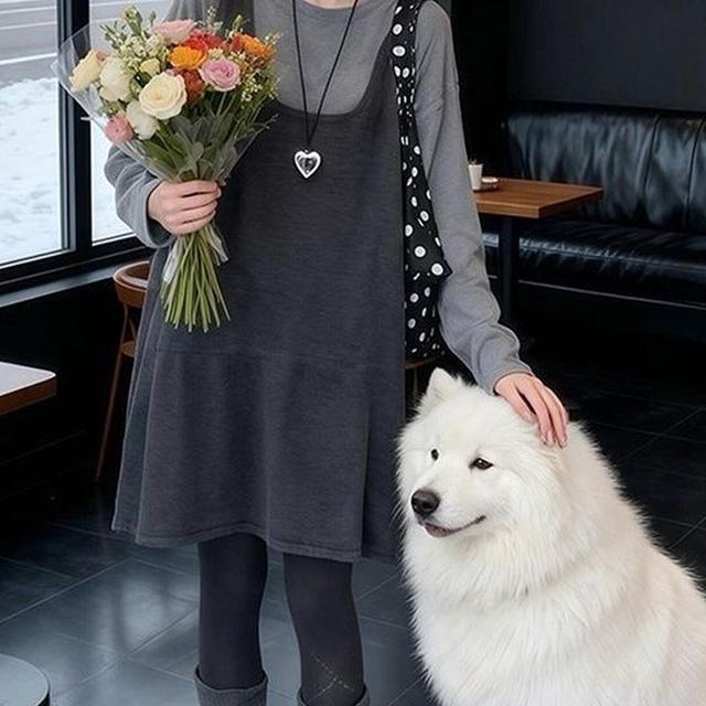 TEMU 2026 봄 신상 레이지 스타일 기품 있는 루즈핏 멜빵 원피스 활용도 높은 조끼 원피스 수트