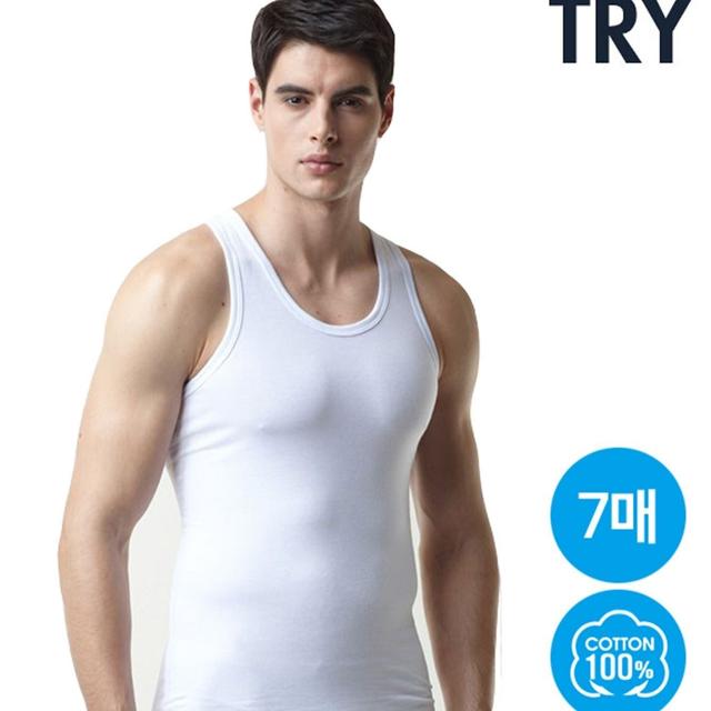 TEMU 트라이 남성 코튼 컴포트 나시 민소매런닝 7매