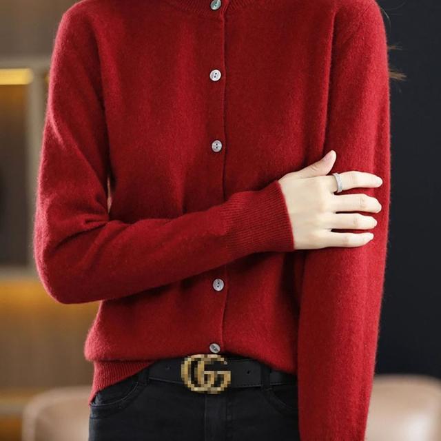 TEMU 여성용 가을겨울 라운드넥 긴팔 니트 카디건 원단이 부드럽고 편안하며 베이직 캐주얼 데일리 8가지 색상 선택 가능 슬림소녀 SLIM GIRL