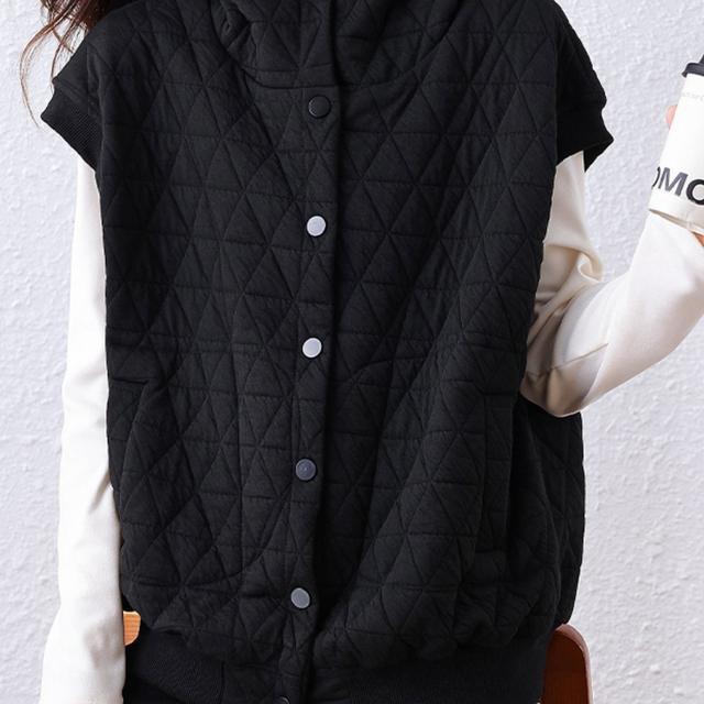 TEMU 플러스 사이즈 여성용 가을/겨울 신상 레트로 따뜻한 후드 라이트 조끼 재킷