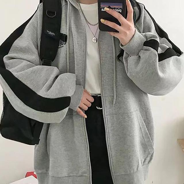 TEMU 여성 봄 가을 후드 아우터 데일리 캐주얼 트레이닝 루즈핏 통근 코디 패션 긴팔 점퍼 슬림소녀 SLIM GIRL