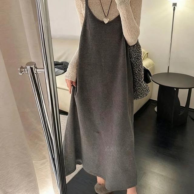 TEMU 초가을 신상 패션 멀티 캐주얼 루즈핏 아우터웨어 캐미솔 롱스커트