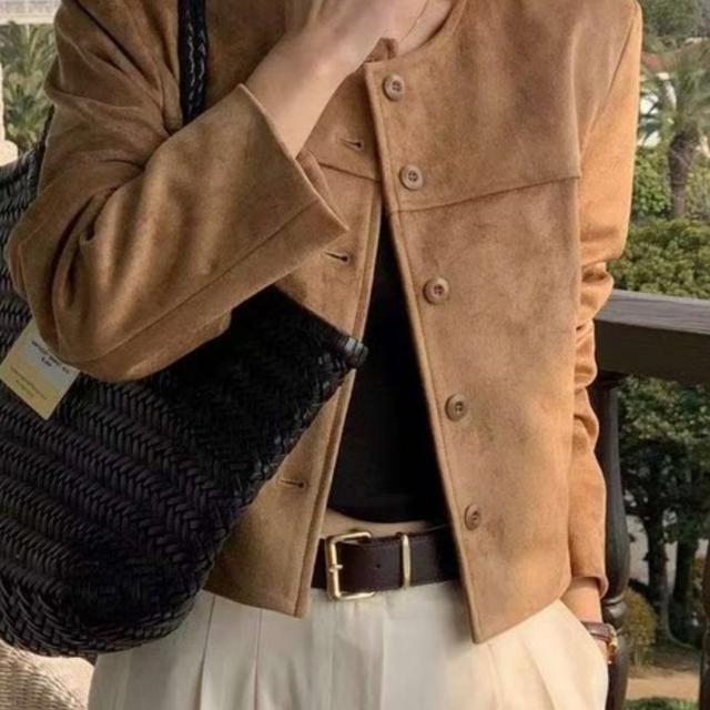 TEMU 2025년 가을용 숏 슬리밍 재킷