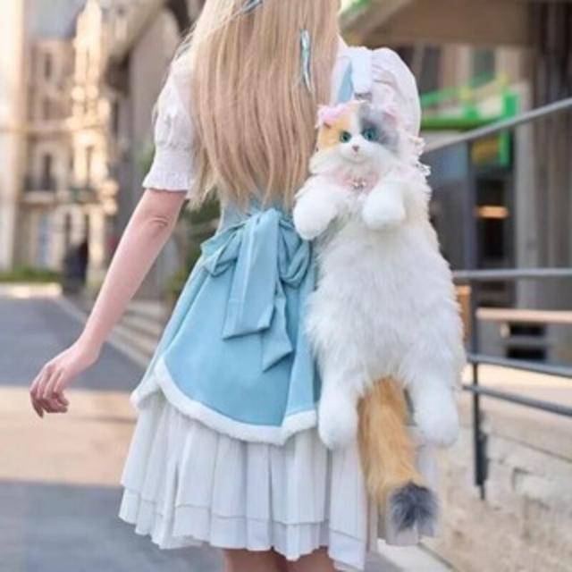 TEMU Mochila Feminina Fofa De Gato E Elegante--5561