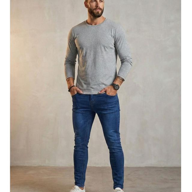 TEMU Calça Jeans Masculina Confortável e Estilo Internacional