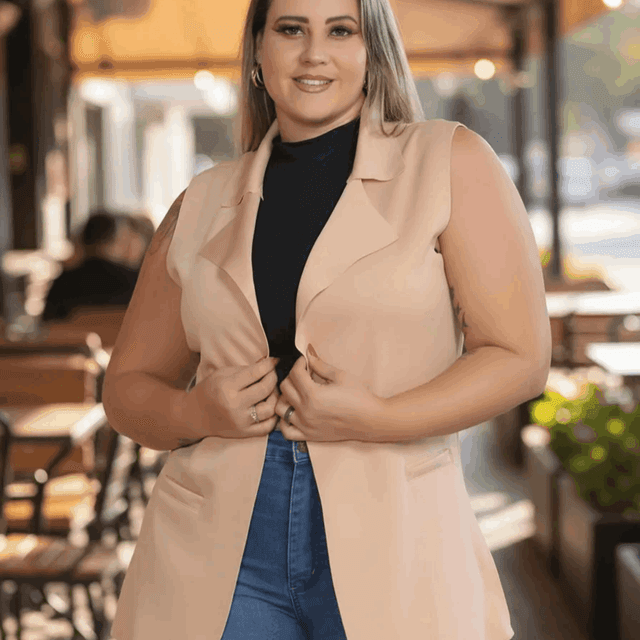 TEMU Max Colete Plus Size Feminino Longo De Neoprene Lançamento --***(Colete Neoprene Plus )