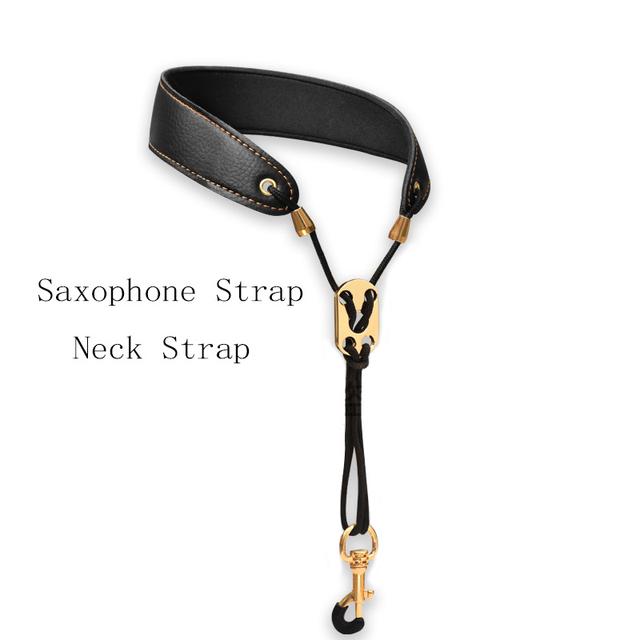 TEMU Adjustable Saxophone Neck Strap For - With Metal Hook, Black/light Brown, & Secure Hold For Musicians - Saxophone Accessories, Strong Attachment Points, Saxophone Gifts
