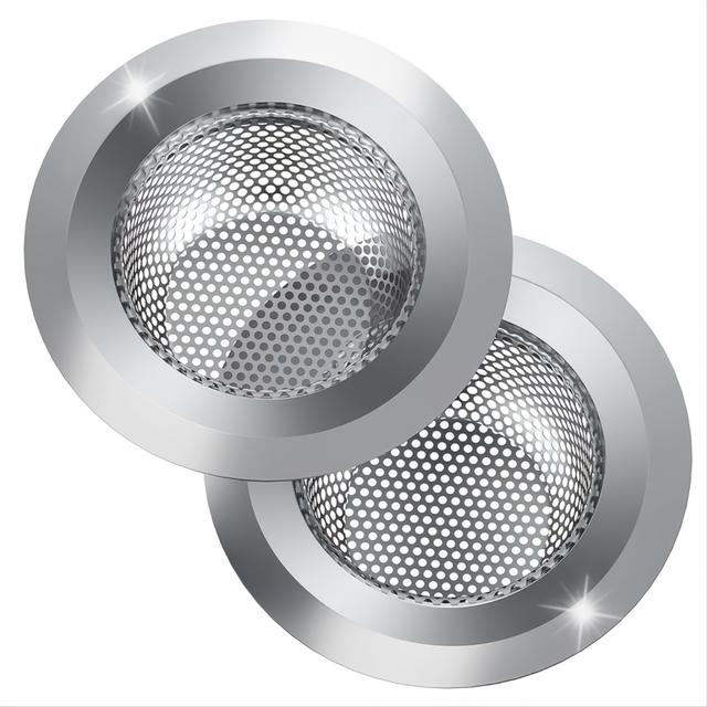 TEMU 2pcs/pack Kitchen Sink Strainer, Stainless Steel Sink Drain Strainer, Large Wide Rim 4.5" Diameter, Food For Most Sink Drains Kitchen Sink Basket Strainer Steel Sink Filter Kitchen Accessories