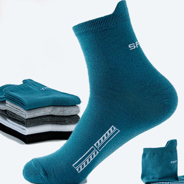 TEMU 5pairs Men's Breathable Sweat Absorbant Sports Socks For Autumn & Winter