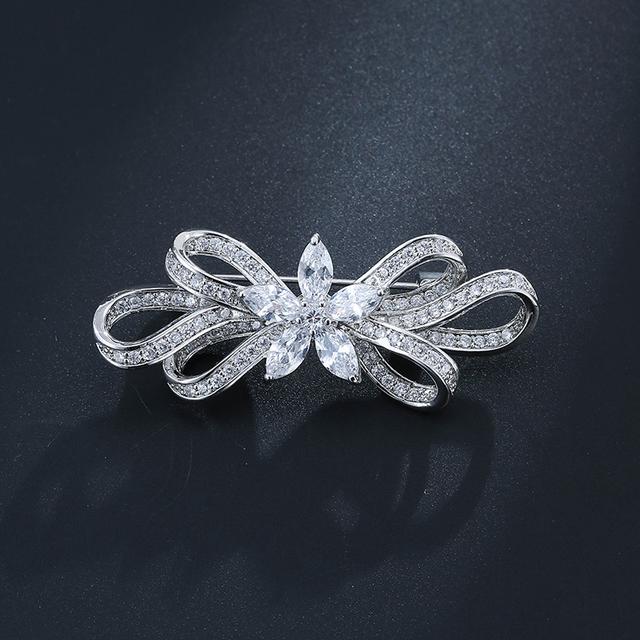 TEMU Broche de Zirconia Sintética con , Elegante y Exquisito