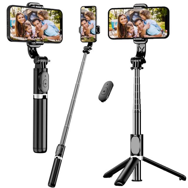 TEMU 40" Handy-Selfie-Stick-Stativ, Ausziehbarer Selfie-Stick Smartphone-Stativ mit kabelloser Fernbedienung 360° Drehung