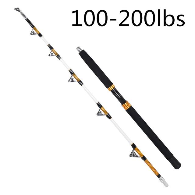 TEMU Yiyi 5.4ft Heavy-duty Fiberglass Trolling Rod For Saltwater Fishing - Dual-section, 80-180lbs Capacity, With & - Ideal For & Slow Jigging
