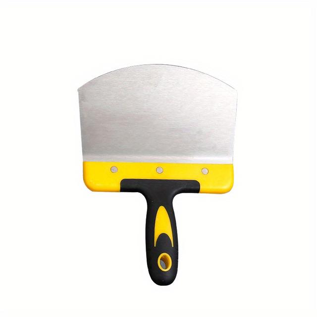 TEMU [popular ] 1pc Stainless Steel Curved Trowel, Fan-shaped Plaster Spatula, Thickened Bricklayer's Tool For Oil Workers, Ash Scraper, Plaster Scraper, Knife Style