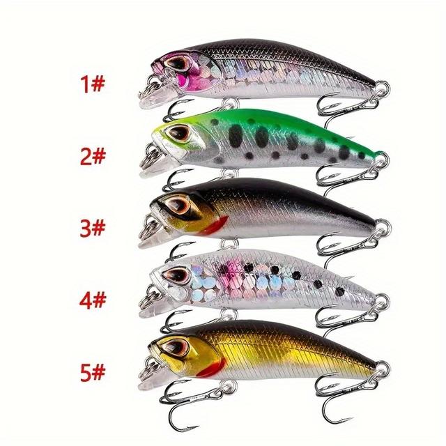 TEMU 5 sztuk Mini Minnow przynęty woblery 4.5cm 3.5g tonące sztuczne tworzywo sztuczne twarda przynęta Crankbait Jerkbait Pesca sprzęt do okonia