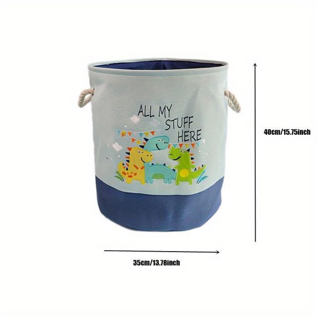 TEMU 1pc 만화 장난감 보관 바구니, 세탁 바구니, 세탁 바구니, 접이식 의류 보관 통
