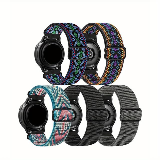 TEMU 5 Pack Wave Pattern Nylon Stretch Watch Bands: Compatible With Watch 3pro/gt3pro, /5pro, And Smart Watch Strap 20mm/22mm