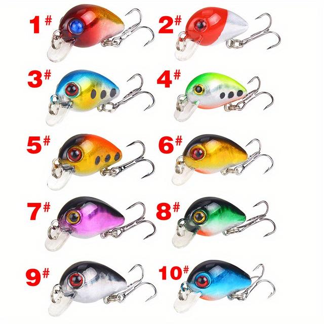 TEMU 10 stks Minnow Vissen Kunstaas, 3 cm 1.6g Crankbait Hard Aas, Kunstmatige Wobbler Bass Aas, vissen Accessoires