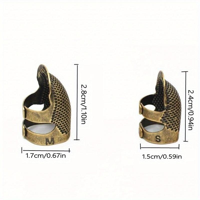 TEMU 2 ชิ้น เข็มเย็บผ้าแบบปรับระดับได้ วินเทจ ที่ครอบนิ้วมือสำหรับเย็บมือ