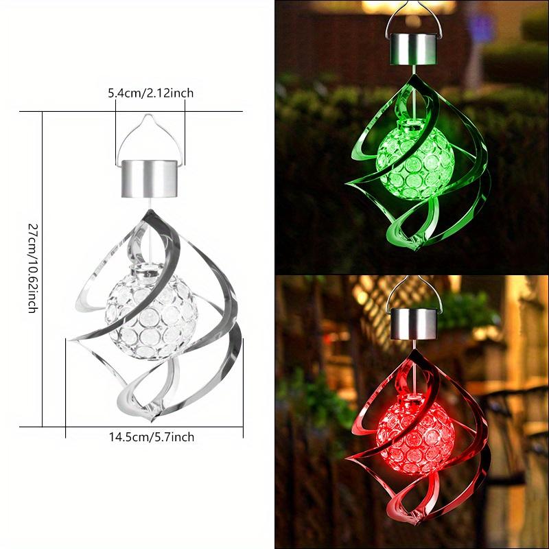 TEMU [1pc] Outdoor Led Solar Wind Chime Light Rgb Gradient Pendant Light With Silvery Solar Wind Chime And 7 Color Decorative Light