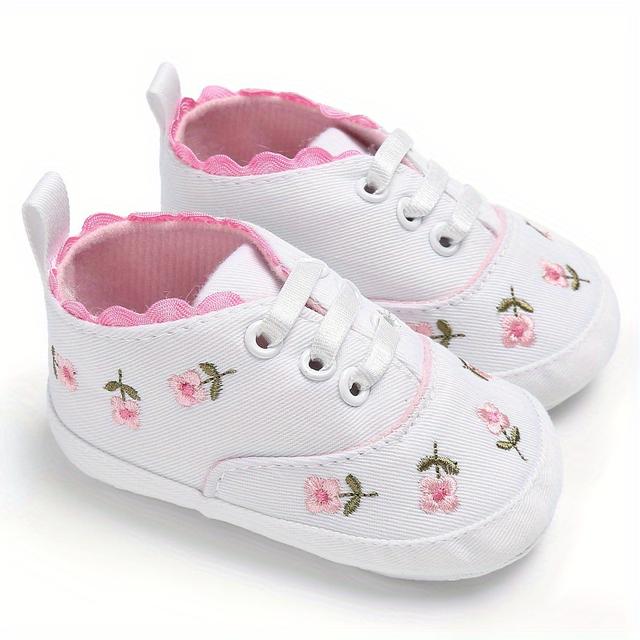 TEMU Zapatos planos clásicos y versátiles con diseños florales bordados, perfectos para uso casual