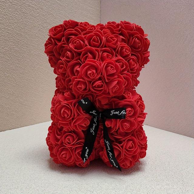 TEMU 1pc Bear - Artificial Foam Flowers, Perfect Gift For Valentine's Day, Mother's Day, Anniversary, Wedding, Birthday, And Christmas