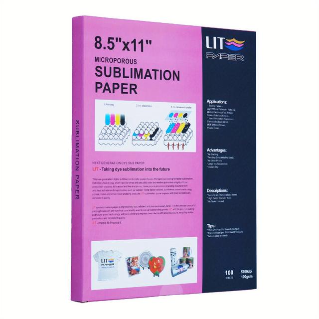TEMU 100 Sheets Lit Sublimation Paper 8.5 X 11 Inch - High-quality Heat Press Transfer Paper , , , Printers - Vibrant Colors & Sharp Lines For Mugs, Tumblers, T-shirts - Includes User Guide
