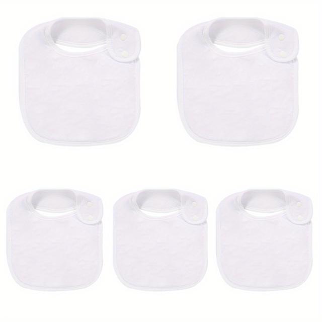 TEMU 5pcs Baby Bibs With Snap Closure - Soft Pastel Colors (pink, Light, Light Green) - Adjustable Strap & Machine Washable - Bibs For Newborns