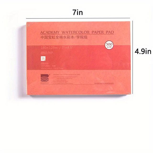 TEMU Papier Aquarelle 100% Professionnel, 20 Feuilles, Carnet d'Aquarelle pour et Étudiants, Tous , 7" X 4.9