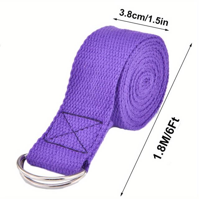 TEMU 1pc Heavy-duty Yoga Strap With D-ring & Stretchable Bands Suitable For Yoga, Pilates, Ballet, For Flexibility, Physical Relax, (6ft/8ft, For &)