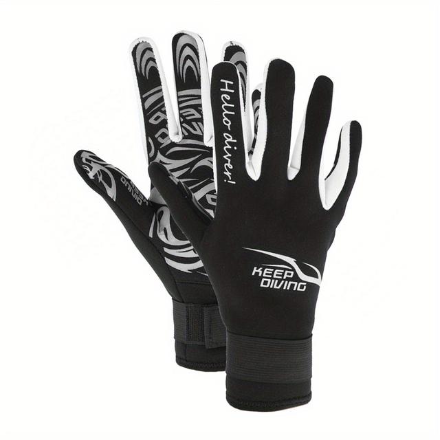 TEMU Neoprene Water Sports Gloves - Non-slip, Warm, Five-finger Design For Diving, Snorkeling, Surfing - Perfect Gift For Men And Women