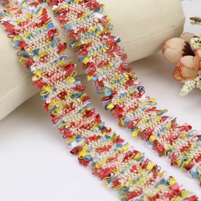 TEMU 2 Yards Bunte Fransen Nähen Borte Spitze Band Zarte Metallfaden Borte Spitze Trim Für DIY Bowknot Nähen Haar-Accessoires (1,20 Zoll)