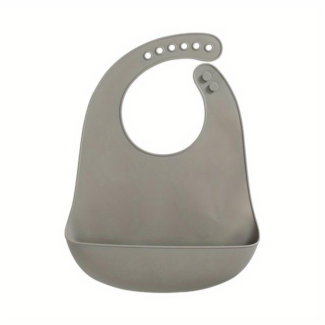 TEMU Eine Silikon Baby Lätzchen in Unifarben, weich und verstellbar, geeignet zum Füttern von Kindern, ein Baby Zubehör