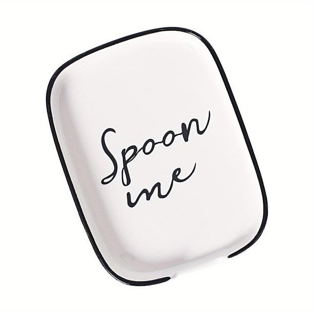 TEMU 1pc Ceramic Spoon Rest For Stove Top, Large Spoon Holder For Kitchen Counter Top, Rests, Cooking Utensil Rest, Premium Farmhouse Kitchen Small Decoration