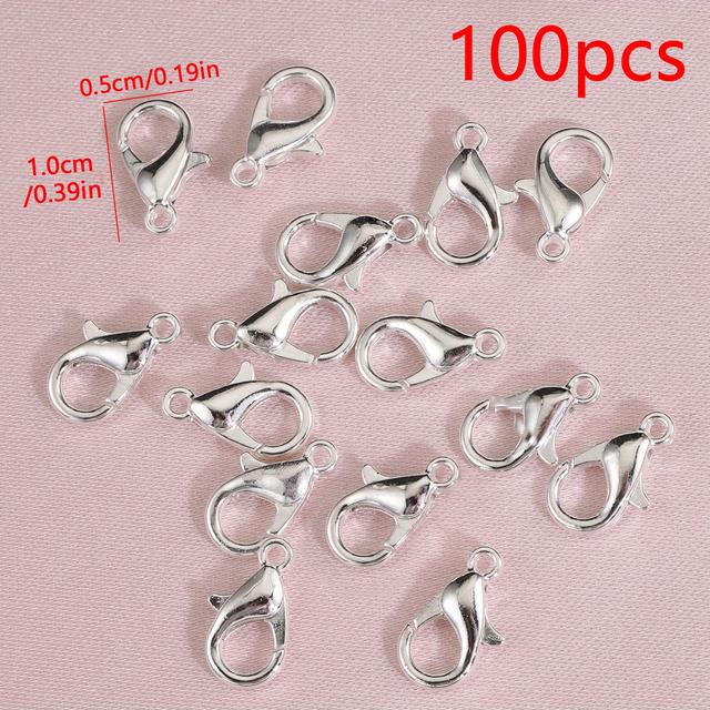 TEMU 100pcs Casual Lobster Clasps For Bracelets Necklaces Accessory Making