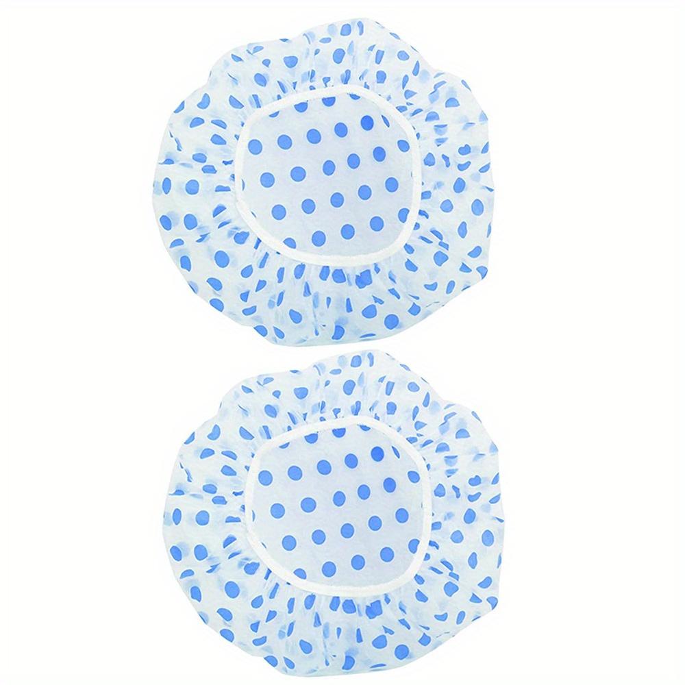 TEMU 2-pack Puchin Waterproof Shower Caps, Reusable Eva Plastic Bathing Hair Caps With Adjustable Band For Women, Spa Salon Hair Protection Hat, 100% Polyvinyl Chloride