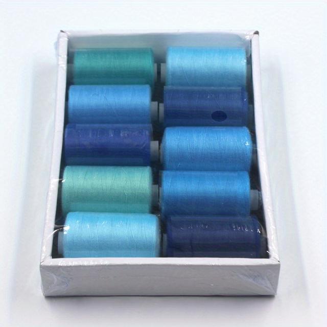 TEMU 10 Rolls Set 1000 Yards 10 Colors Hand Sewing And Embroidery Sewing Thread 40s/2 Polyester Thread Sets With Box For Beginner